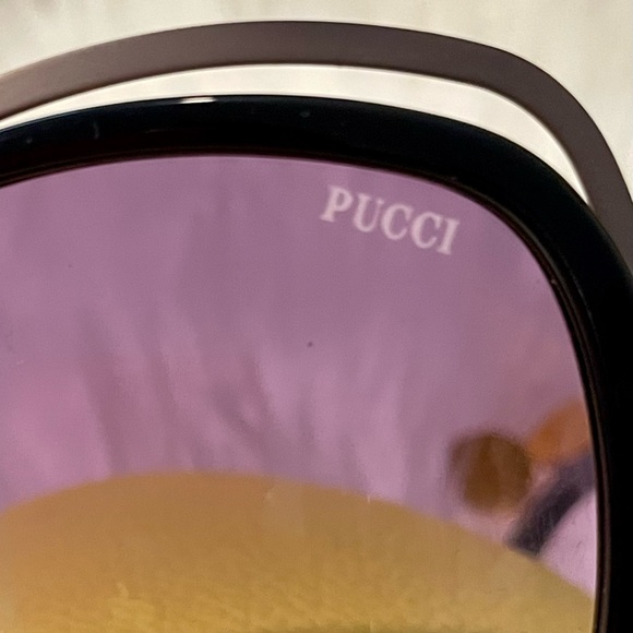 Authentic Emilio Pucci Sunglasses EP 56 black w/ gradient violet lenses - Picture 8 of 10